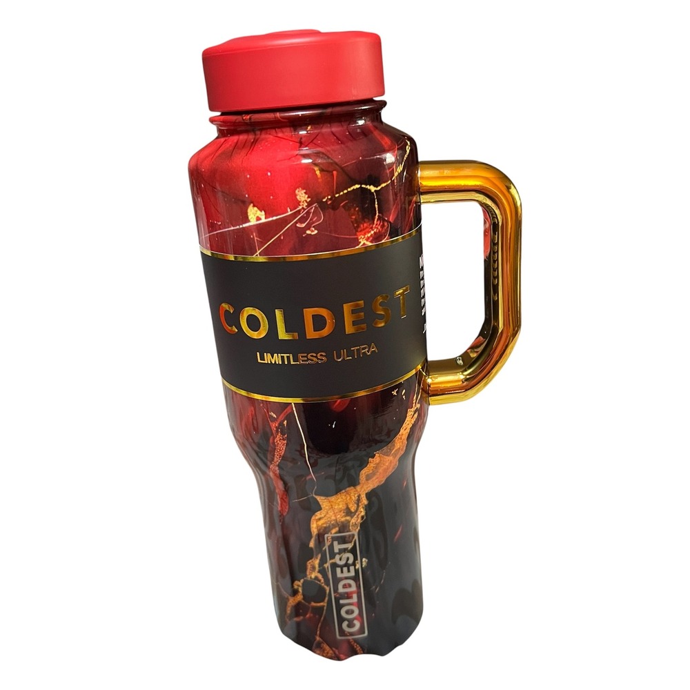 Coldest Limitless Ultra Bottle 36oz Red Luna Limited 1st Edition Drop Gold Handl